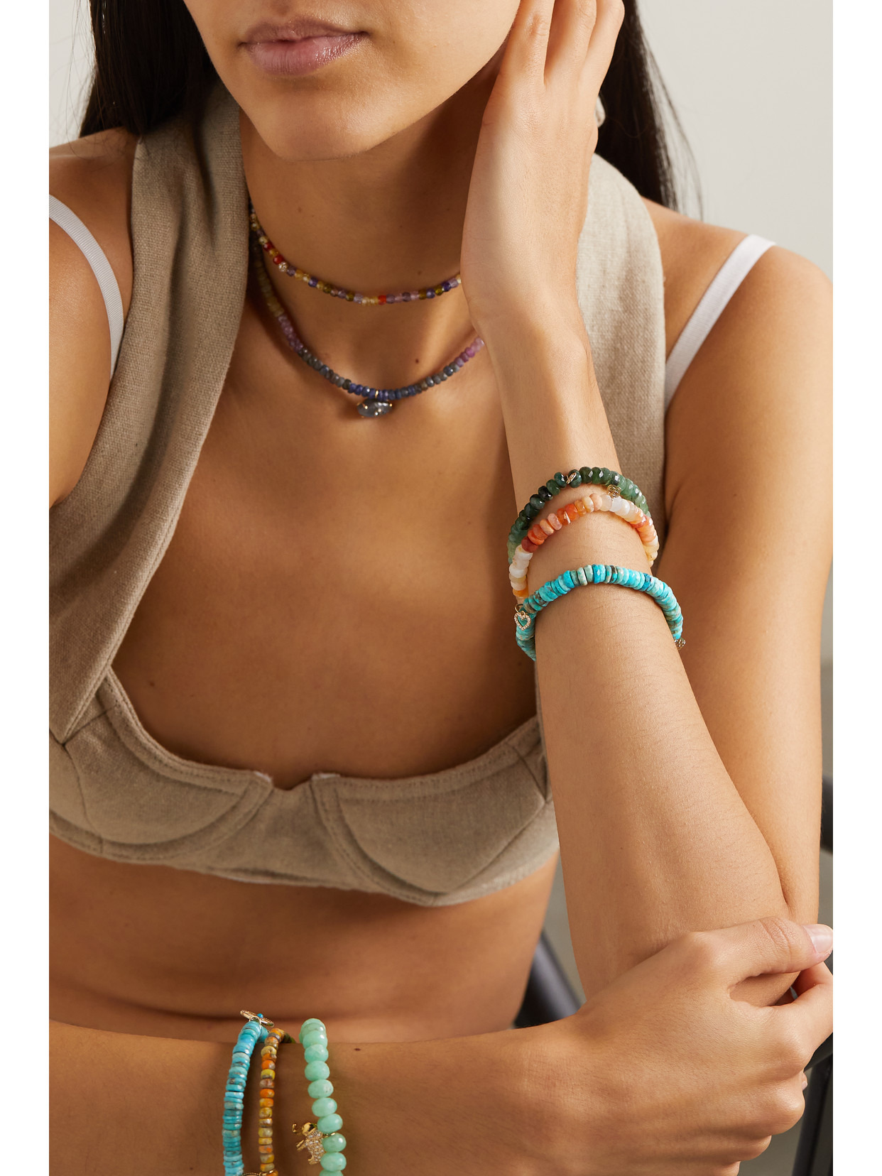 Arizona Small 14-karat Gold, Turquoise And Diamond Bracelet - 5