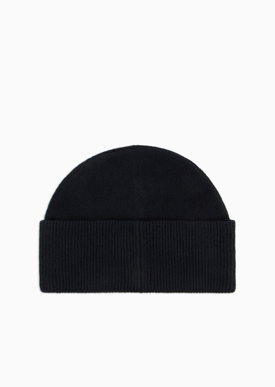 EMPORIO ARMANI Virgin wool beanie with turned-up brim outlook