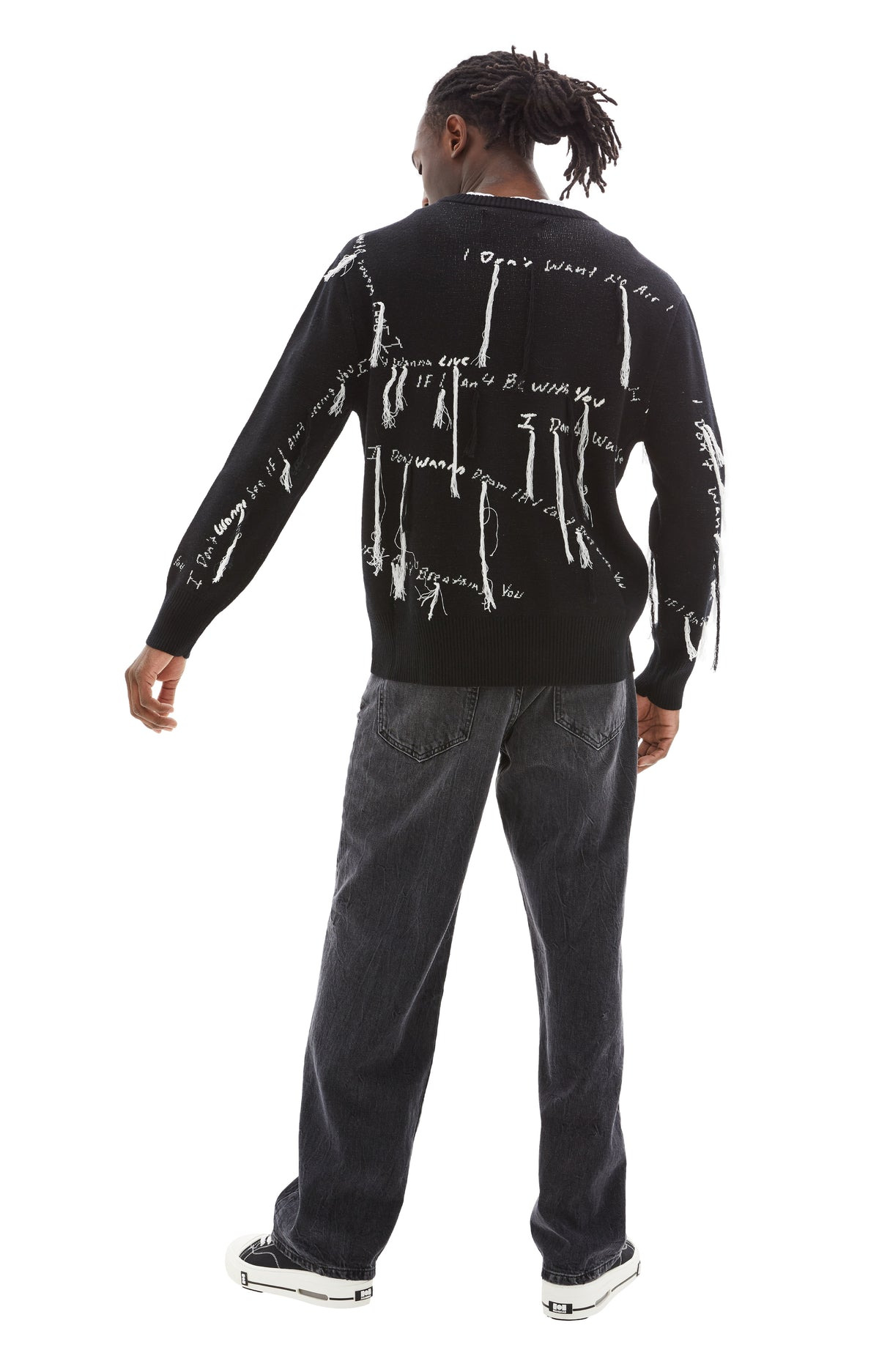 KNIT LYRIC CREWNECK (BLACK) - 4