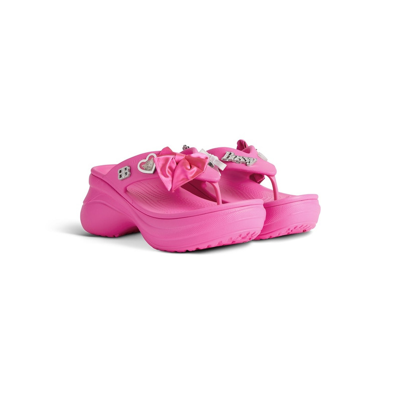 Women's Crocs™ Thong Jibbitz™ in Glossy Pink 2