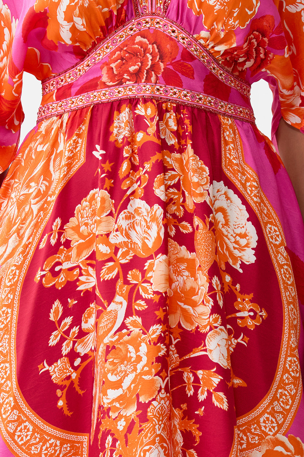 WAISTED DRESS WITH HEM RUFFLE - 6