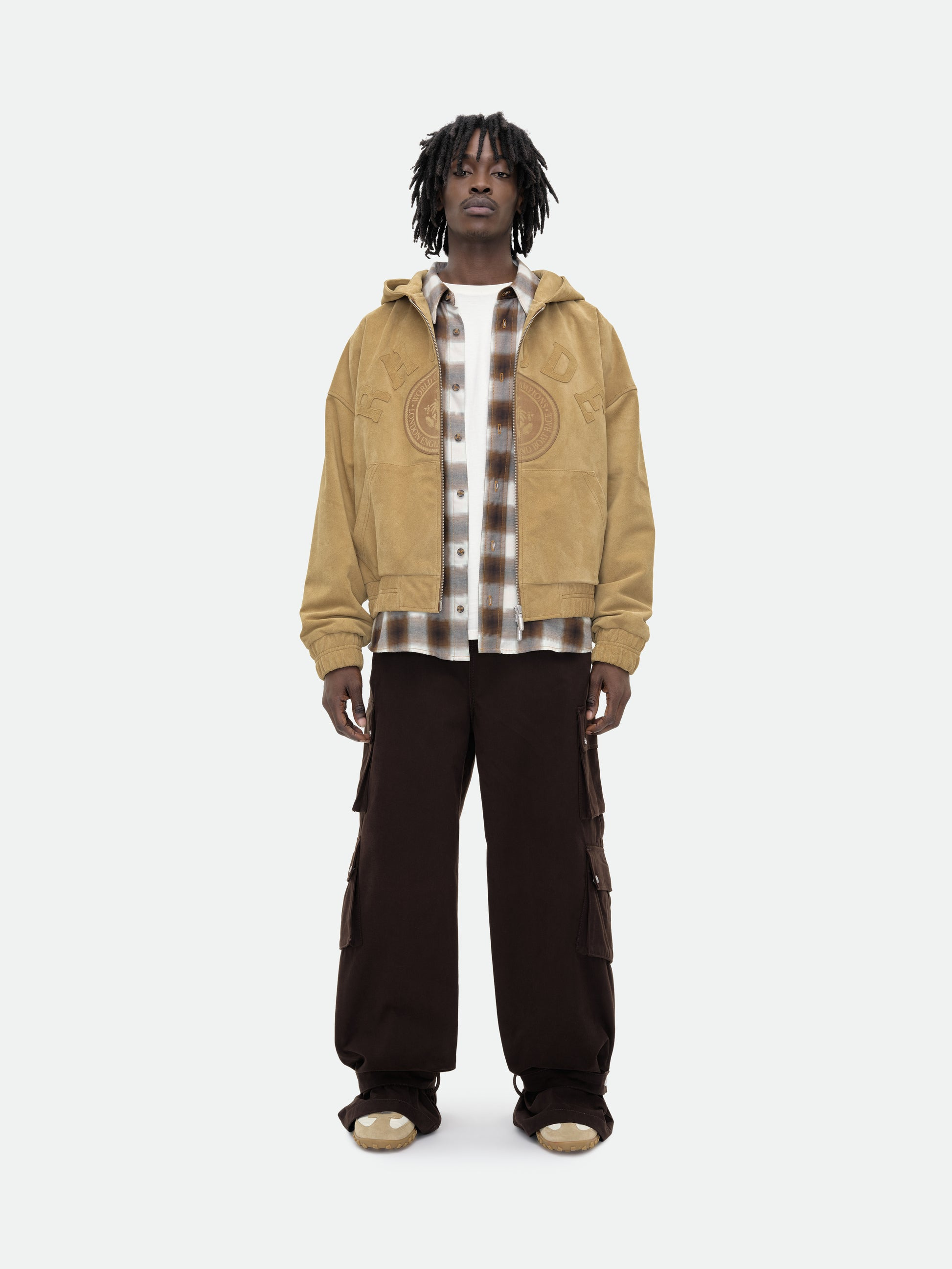 SUEDE RHUDE CREST HOODIE - 9