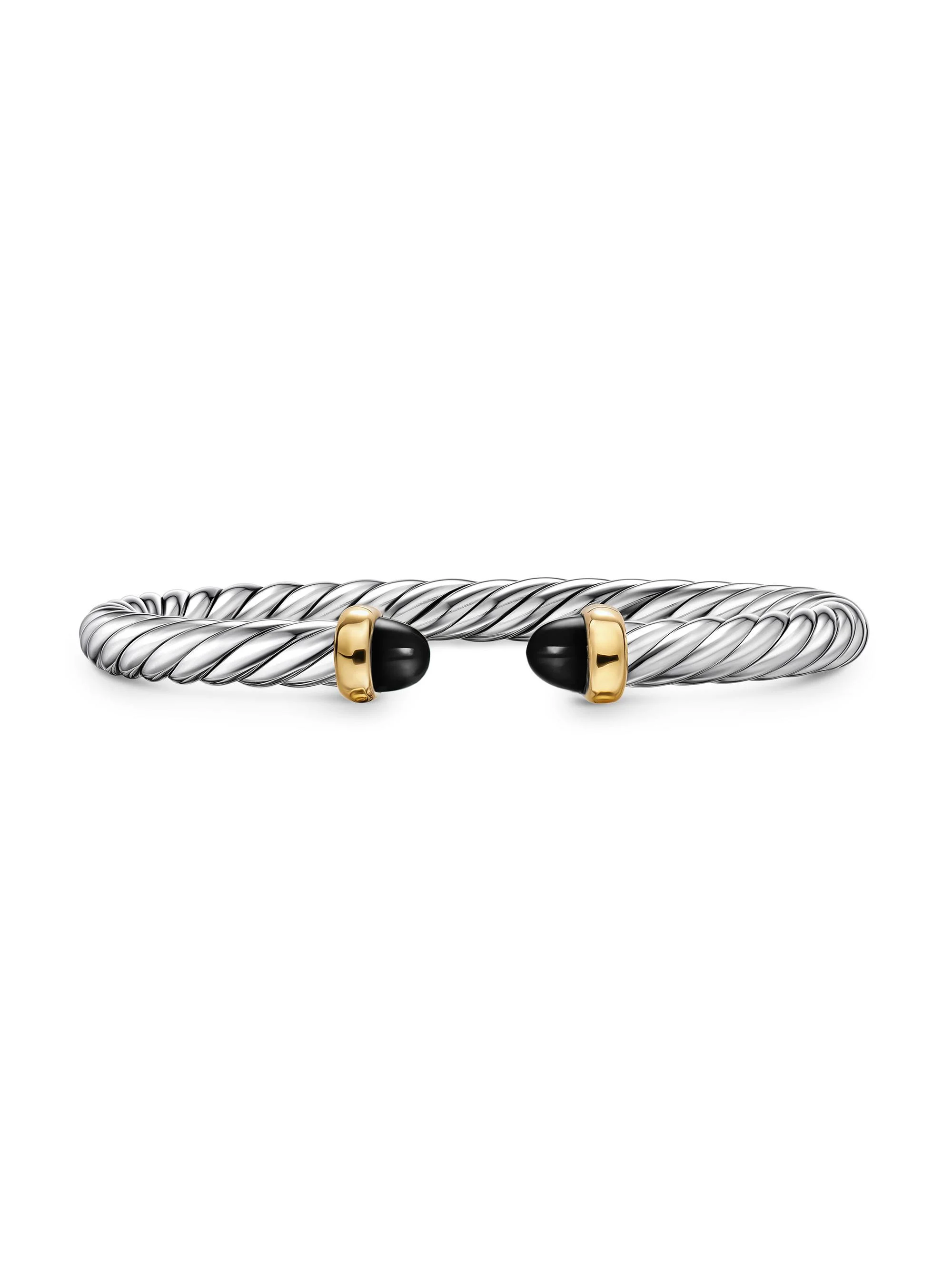 Women's Cable Flex Bracelet in Sterling Silver - Black Onyx - 1