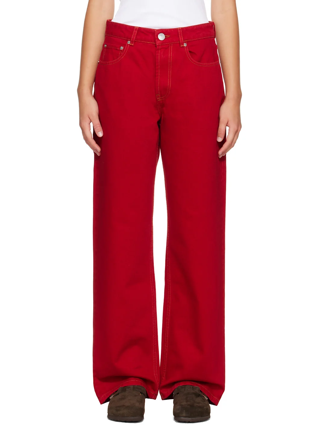 Red Large Fit Jeans - 1