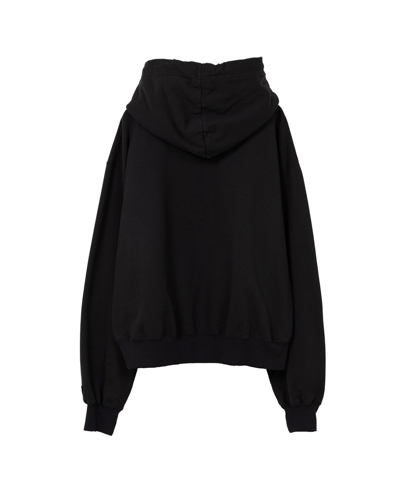 Cat Printed Embellished Distressed Hoodie 18