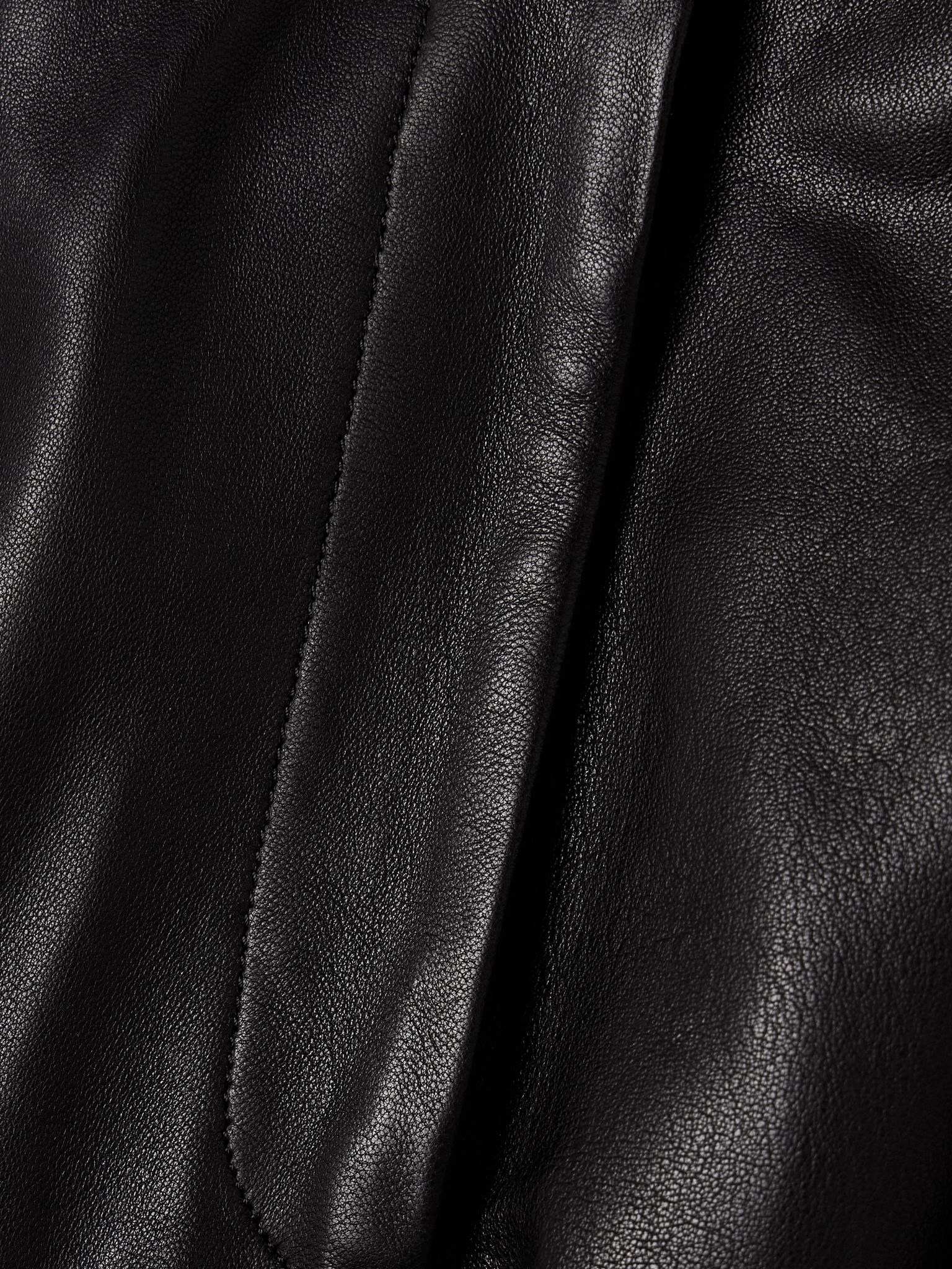 Leather barrel-leg pants Black - 5