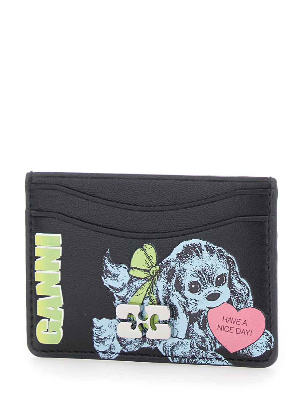 Ganni Women Ganni Card Holder Blue Dog - 2