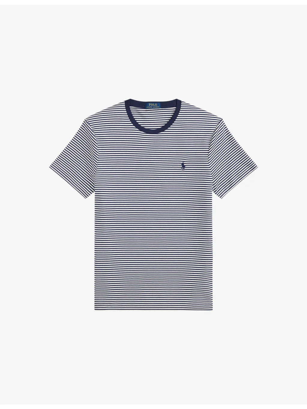 Striped Logo-Embroidered Cotton T-Shirt - 1