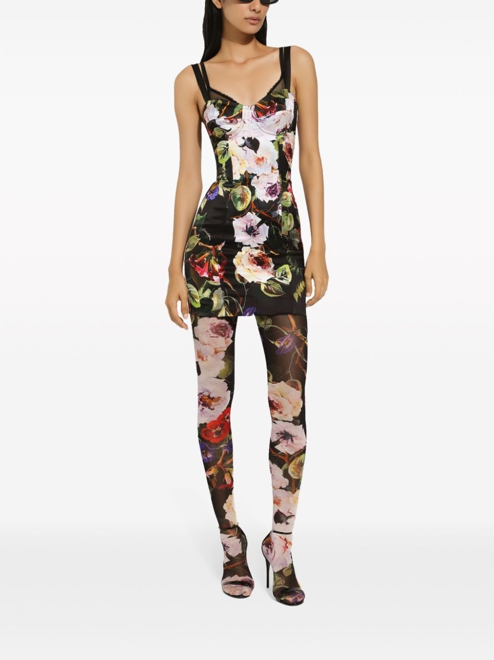 floral-print corset dress - 3