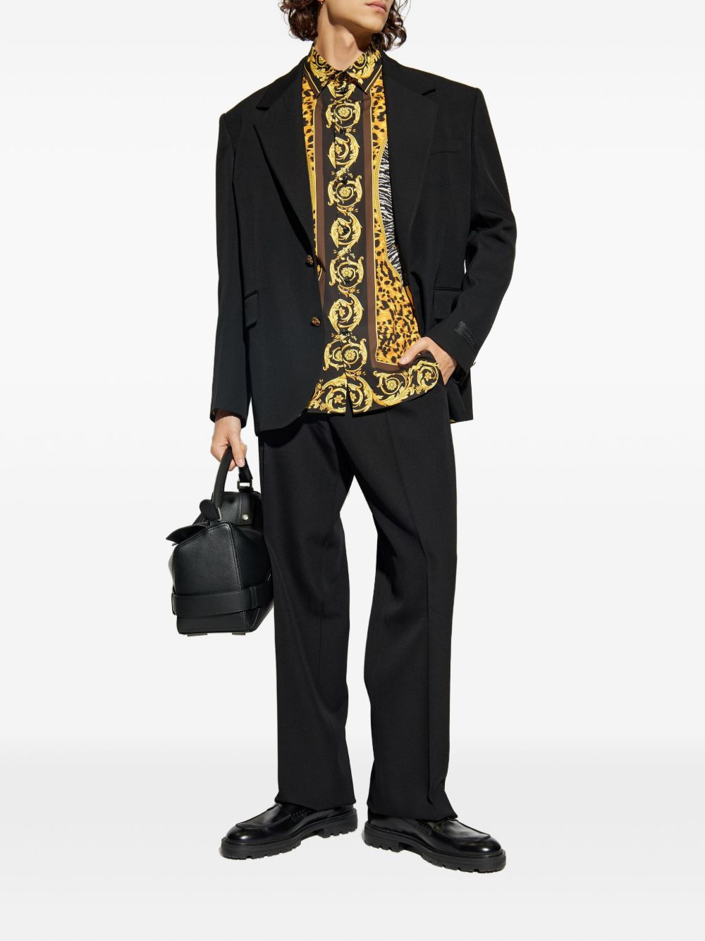 gold-button wool blazer - 2