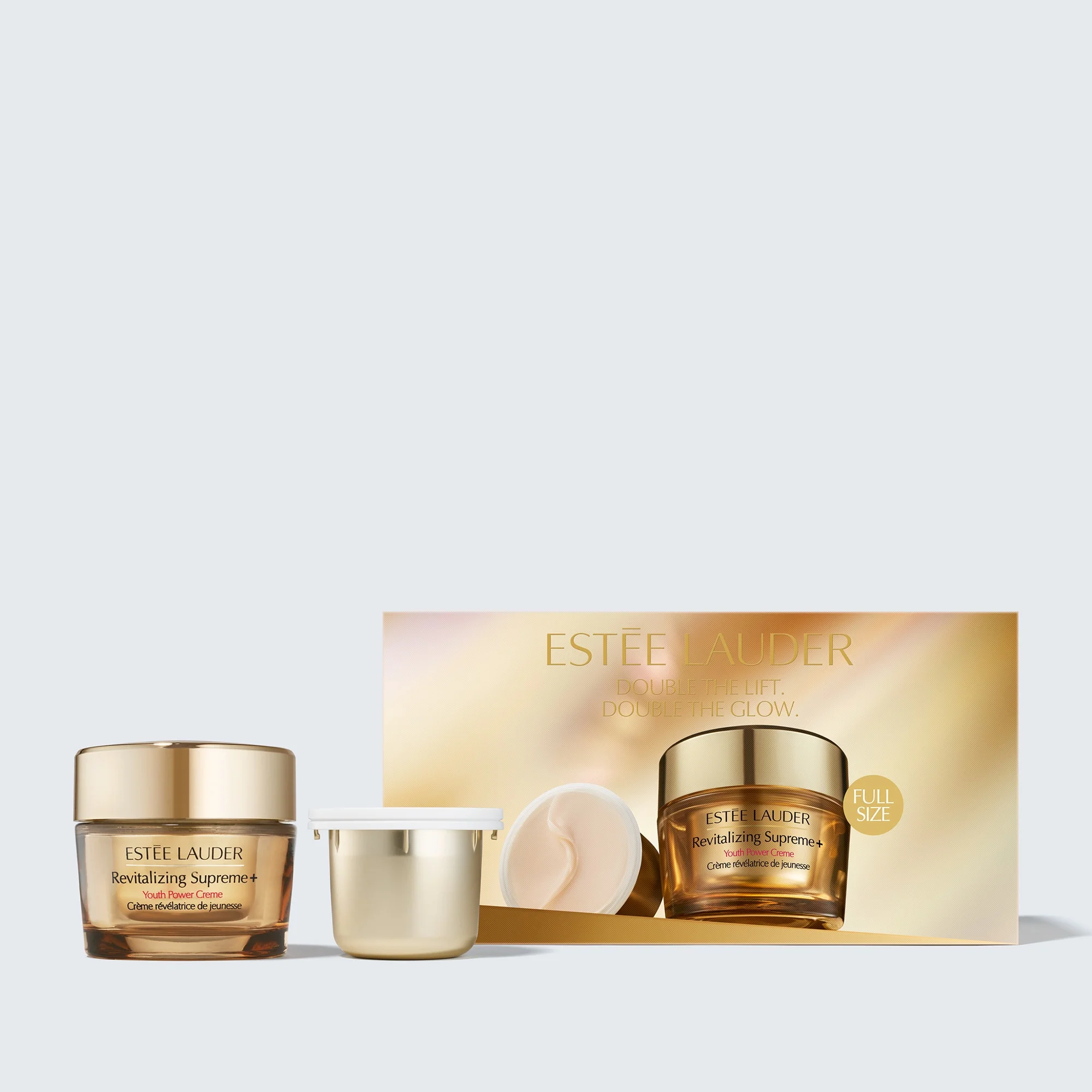 Double The Lift. Double The Glow. Revitalizing Supreme+ Moisturizer Refill Gift Set - 1