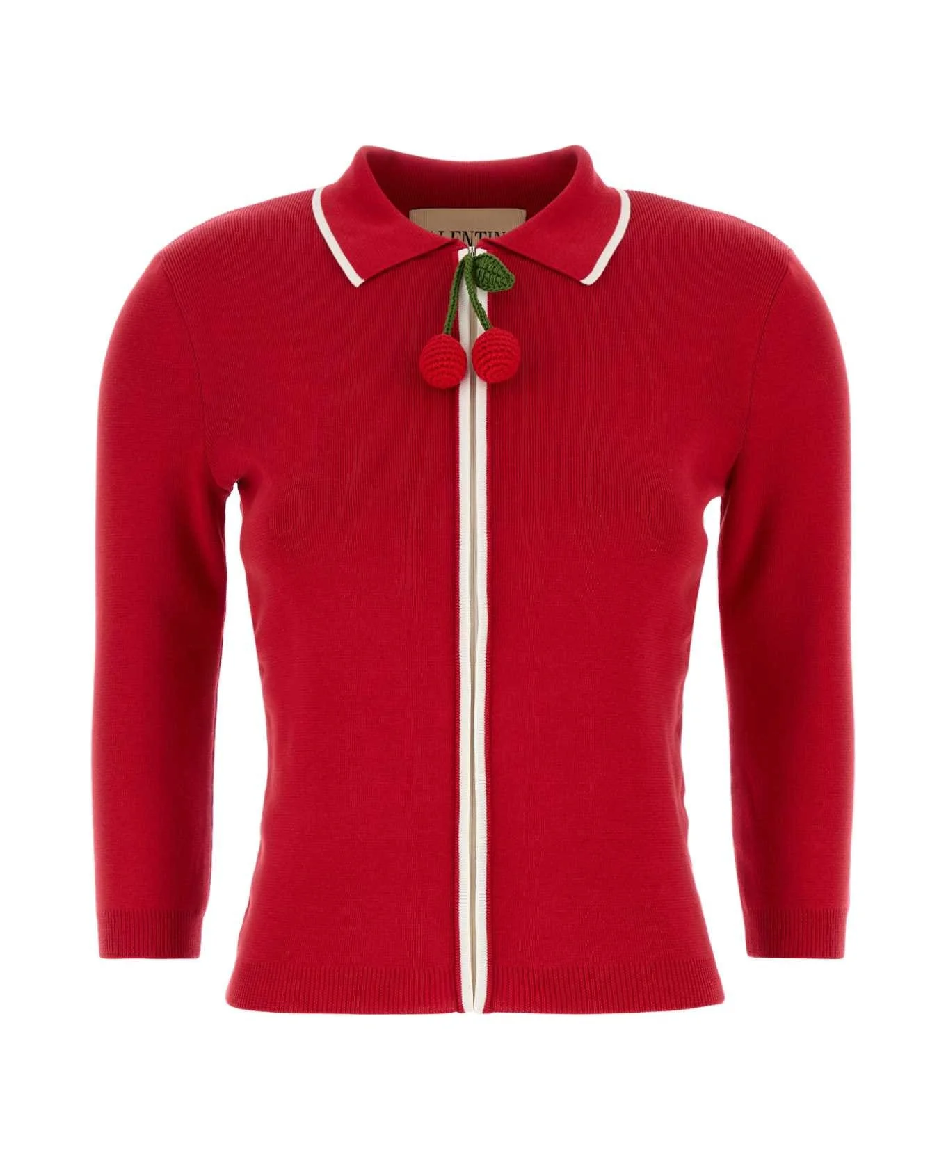 Red Cotton Cardigan - 1