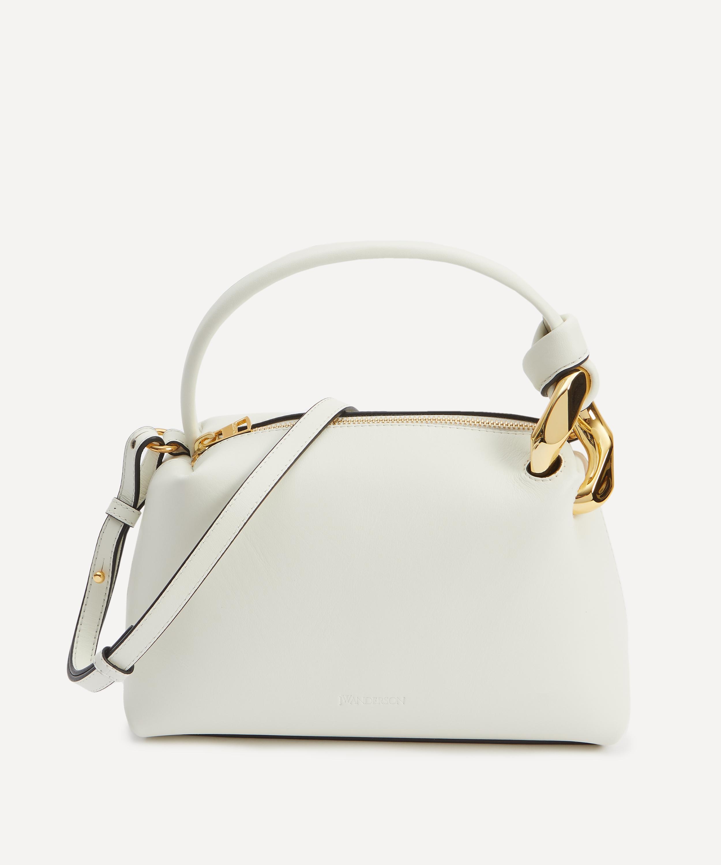 Small Corner Off White Leather Crossbody Bag - 1