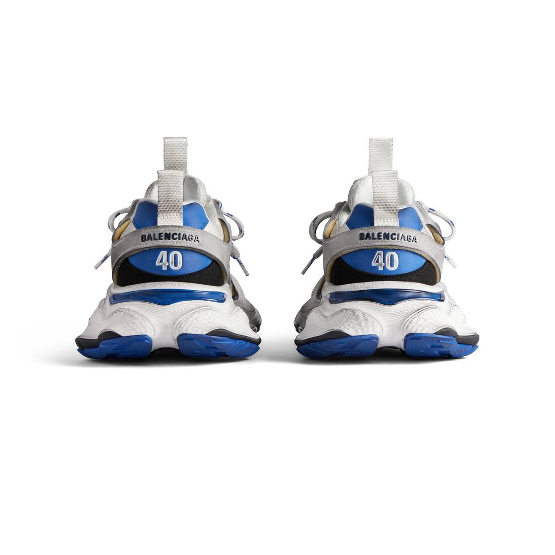 BALENCIAGA Men's Cargo Sneaker in Grey/white/blue | REVERSIBLE