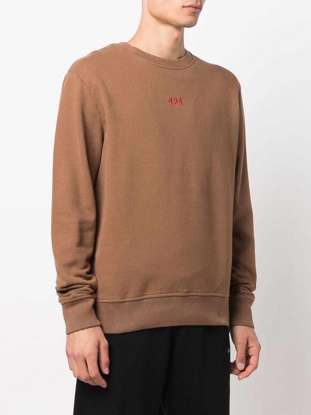 logo-print crew neck sweatshirt - 3
