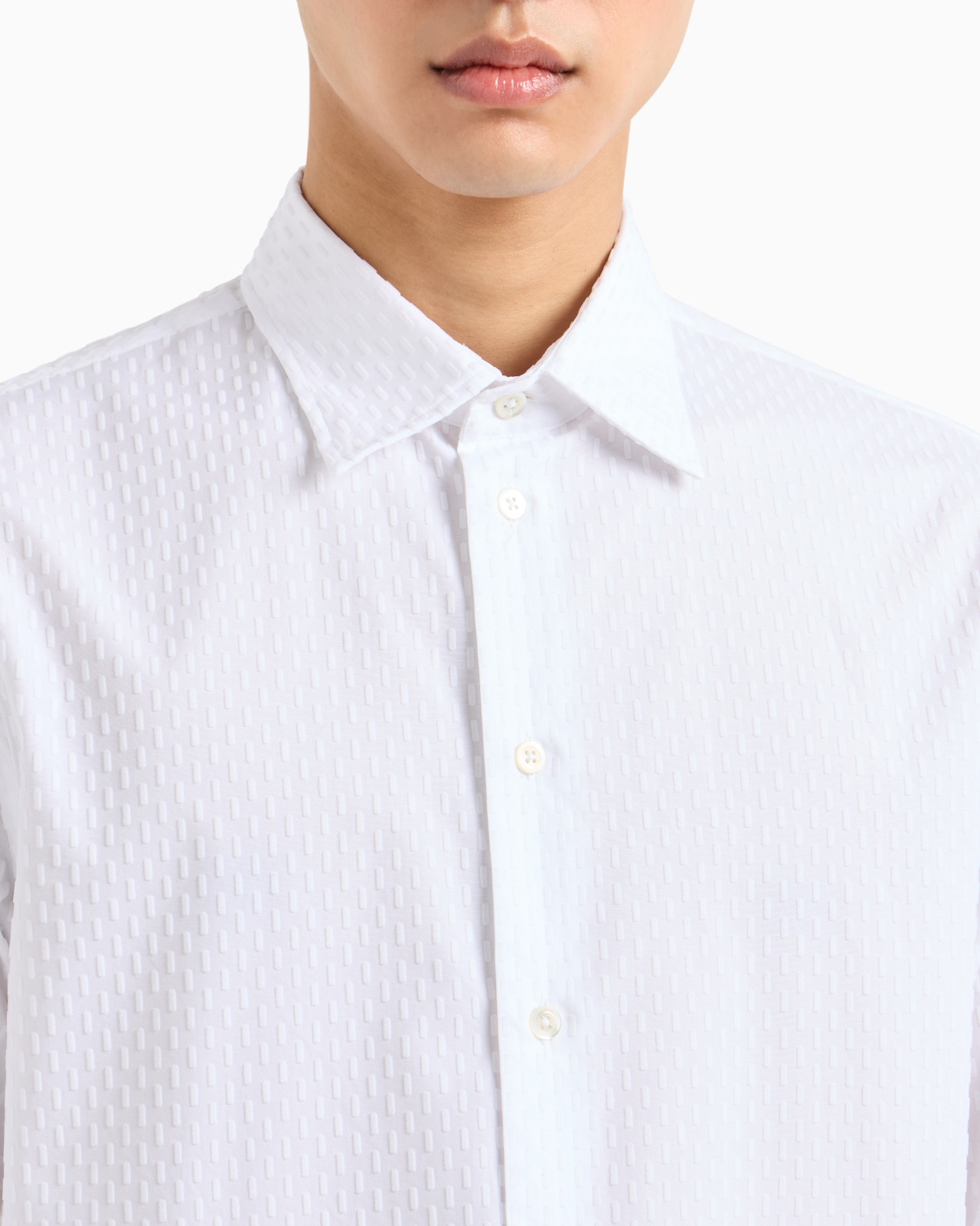 SHIRT WITH ALL-OVER FLOCKED PRINT - 5