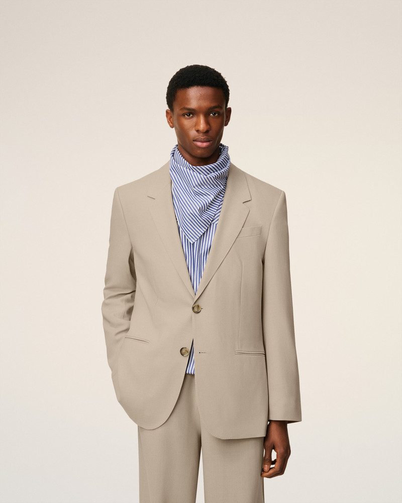 BEIGE WOOL SINGLE BREASTED JACKET 5