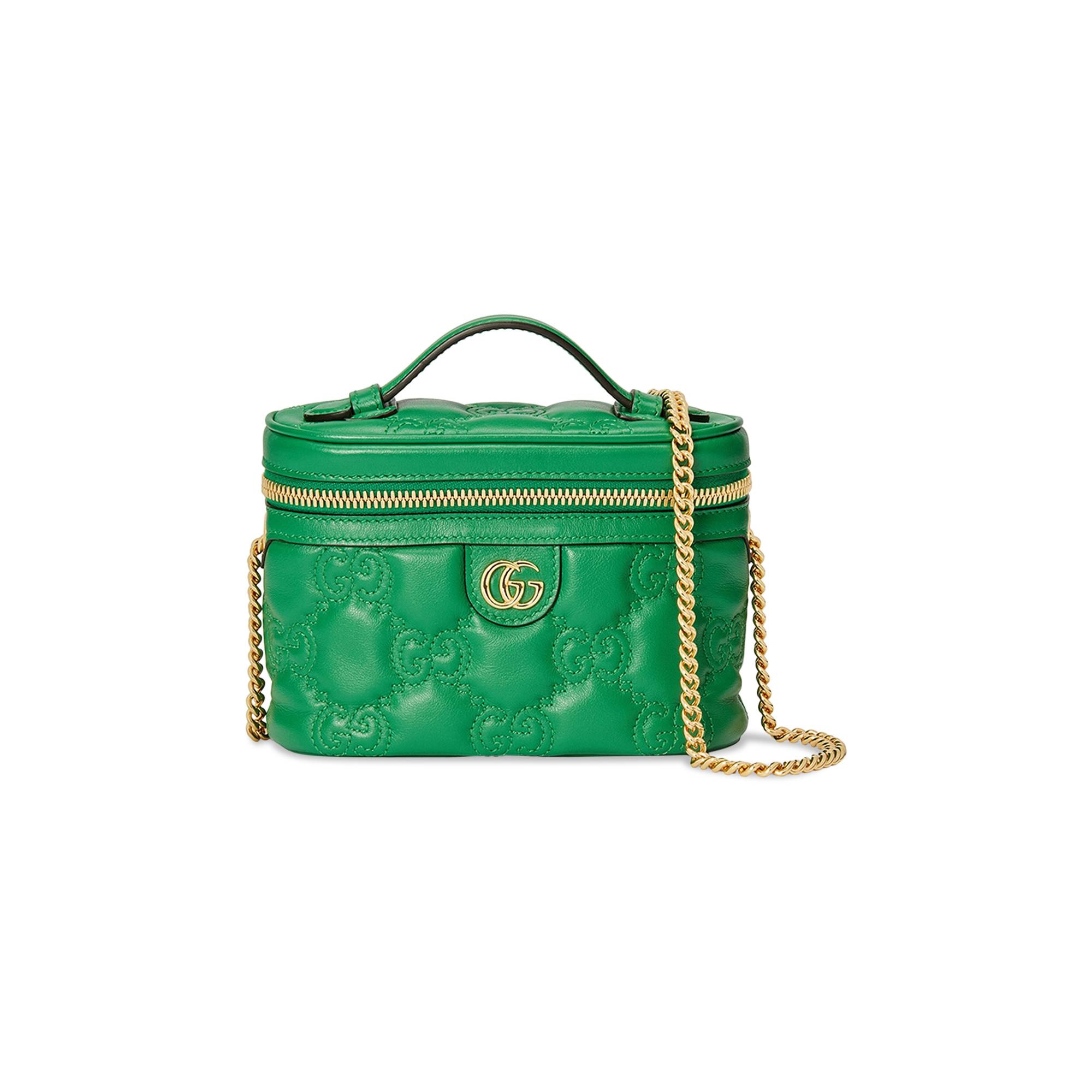 Gucci GG Matelassé Top Handle Mini Bag 'Green' - 1