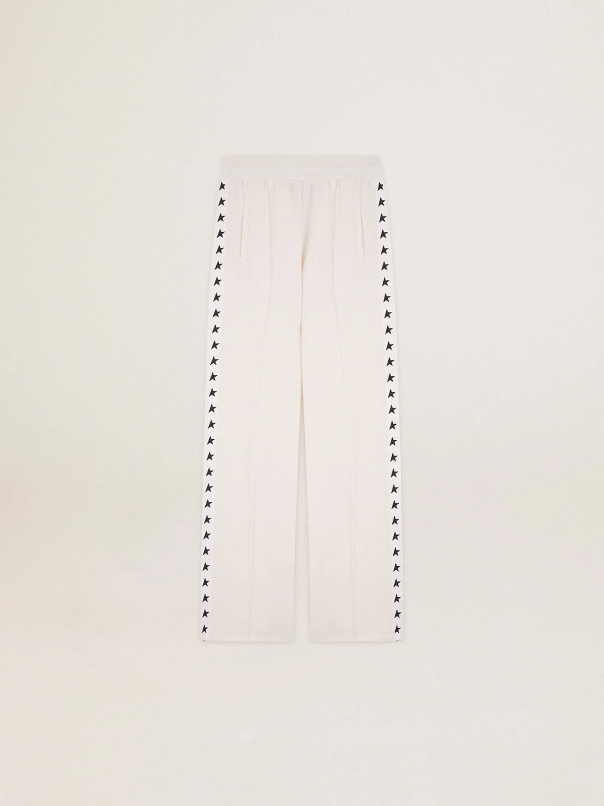 Women’s white joggers with stars on the sides - 1