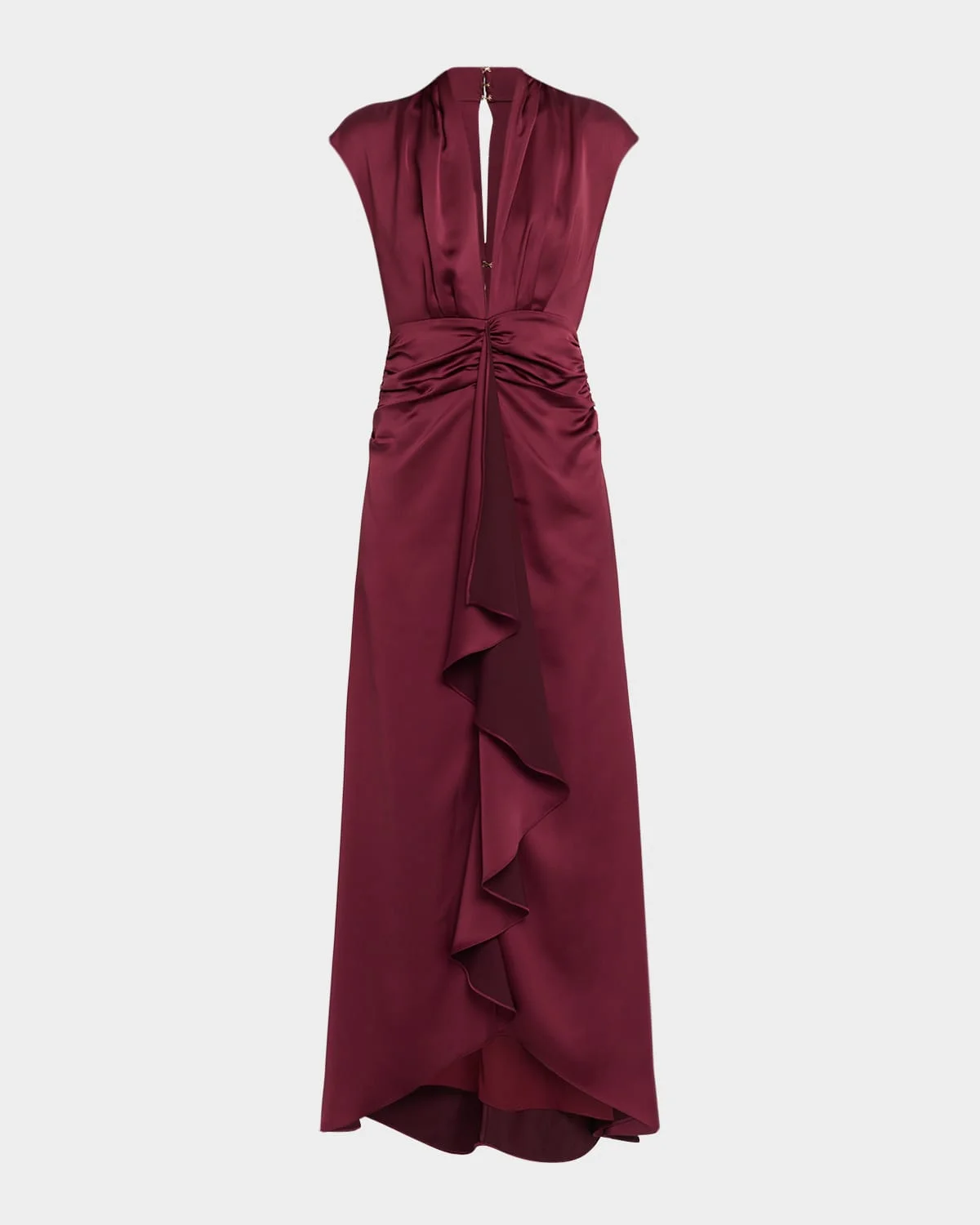 Catrin Draped Deep V-Neck Gown - 1