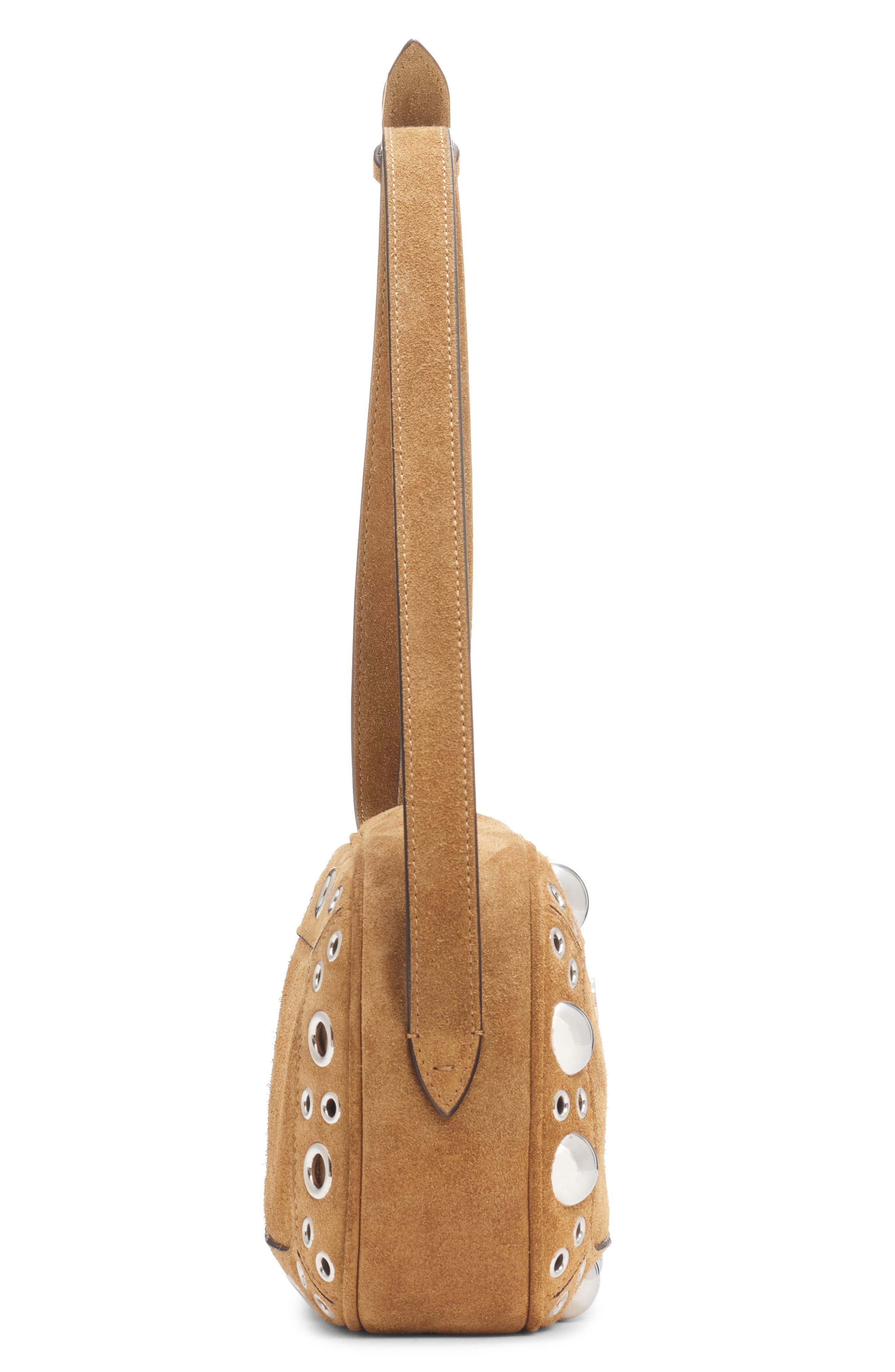 Valentino Garavani Nellcôte Studded Suede Crossbody Bag in Beige at Nordstrom - 4