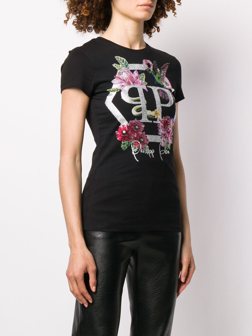 embellished logo T-shirt - 3