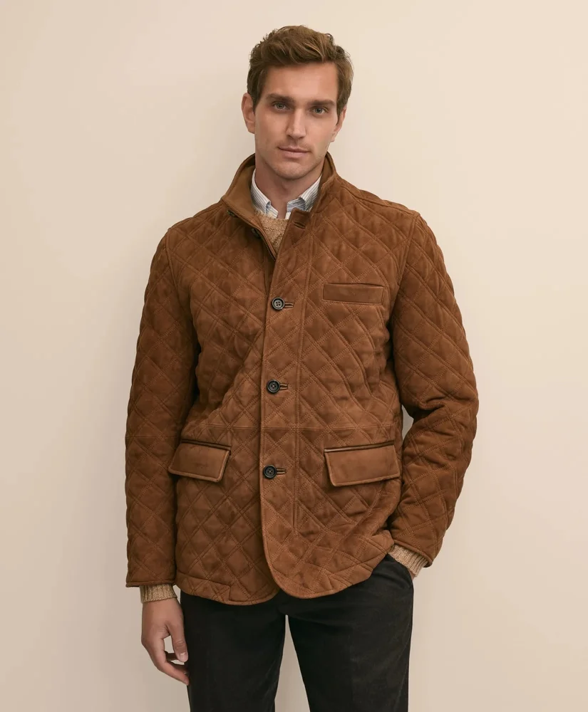 Suede Quilted Walking Coat - 1