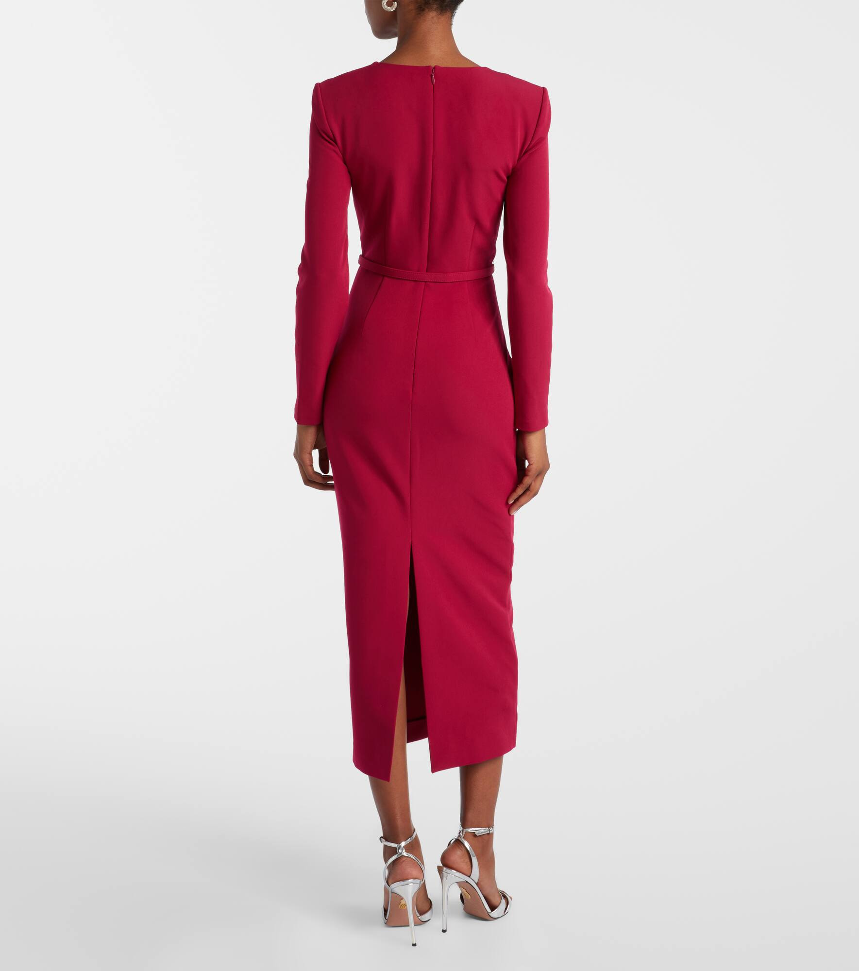 Belted crêpe midi dress - 3