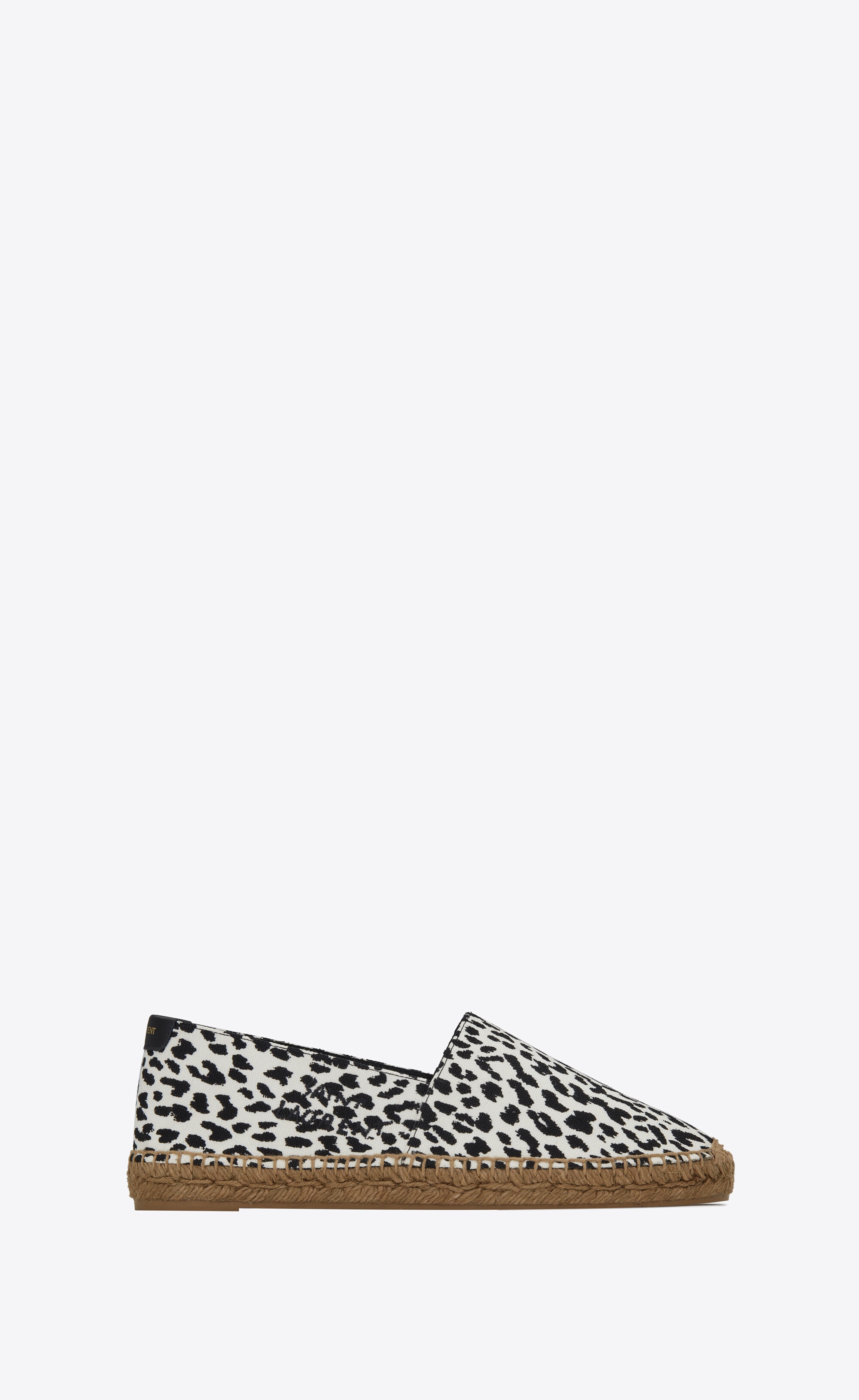 saint laurent embroidered espadrilles in babycat-print canvas - 1