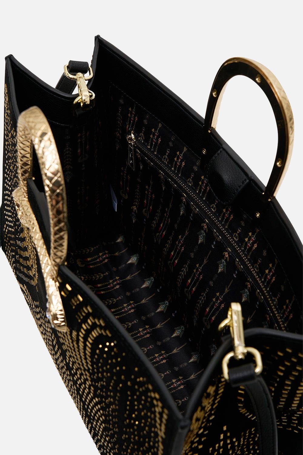 EAST WEST TOTE WITH SNAKE HANDLE - 5