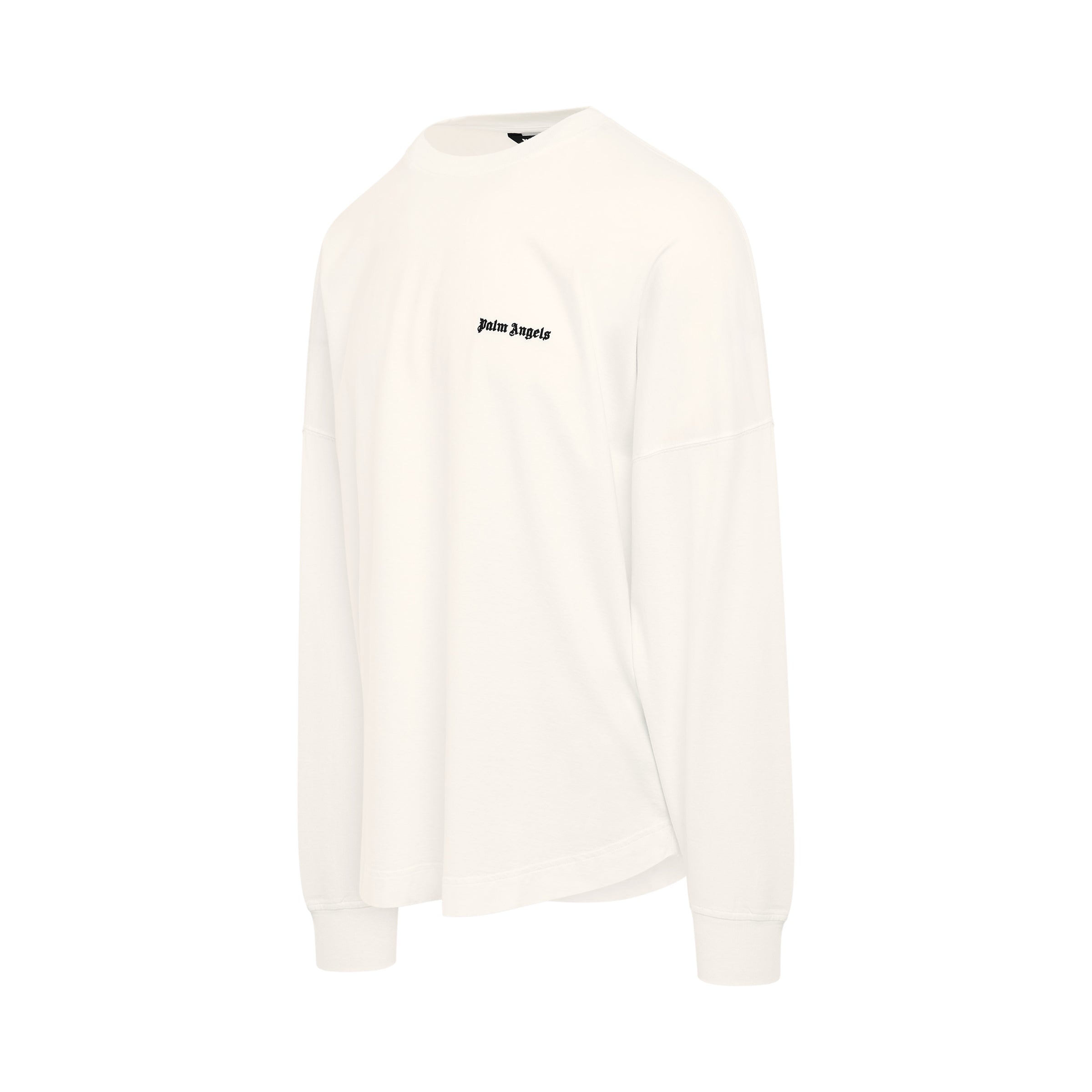 Palm Angels Embroidered Logo Long-sleeves T-Shirt in White