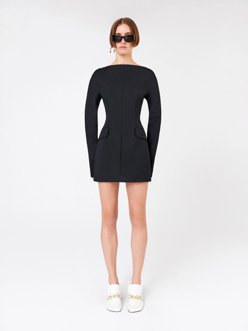 Sportmax Short contoured cady dress - BLACK outlook