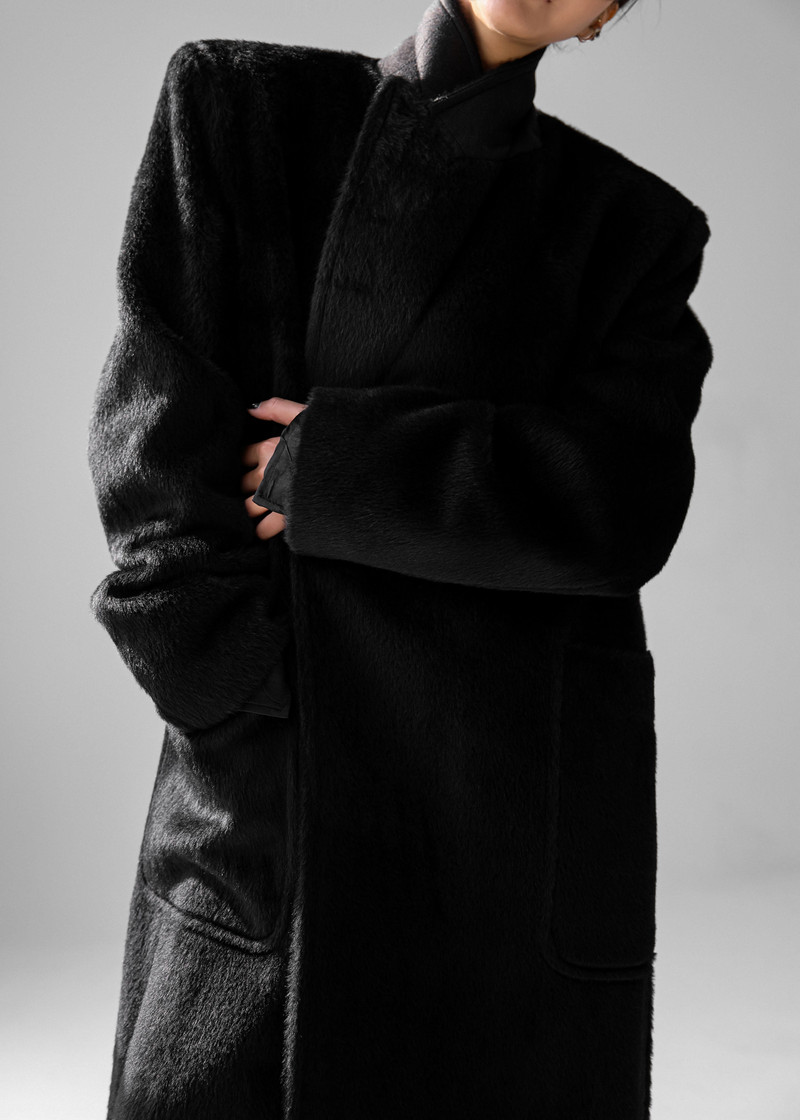 Jaylene Oversized Wool Coat - Black 8