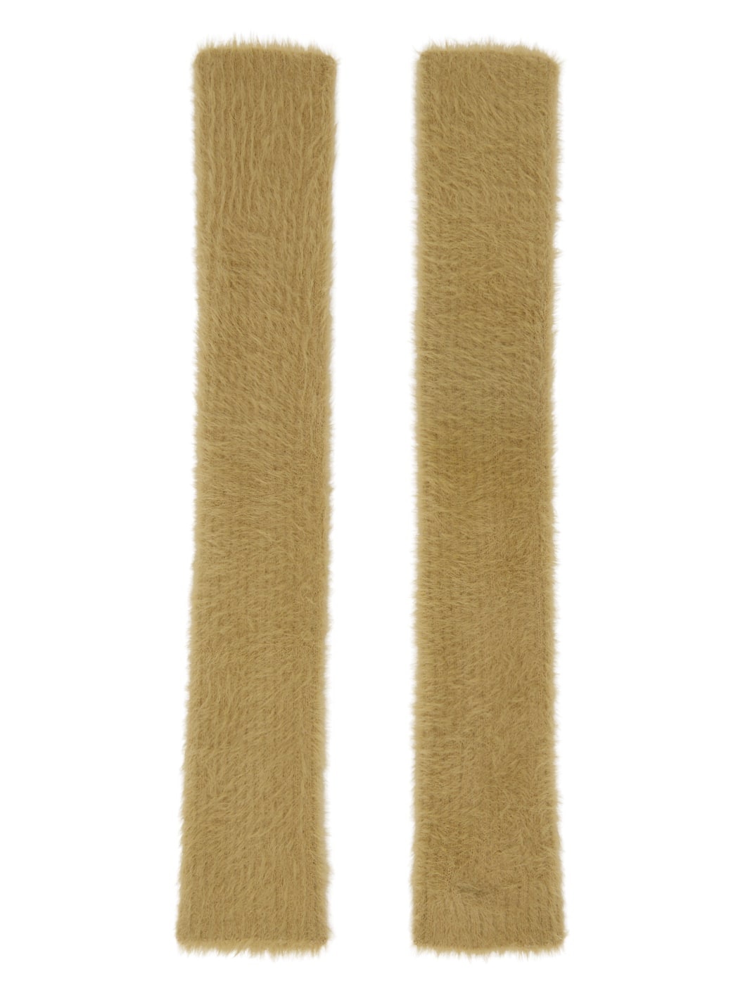 Beige Brushed Arm Warmers - 1