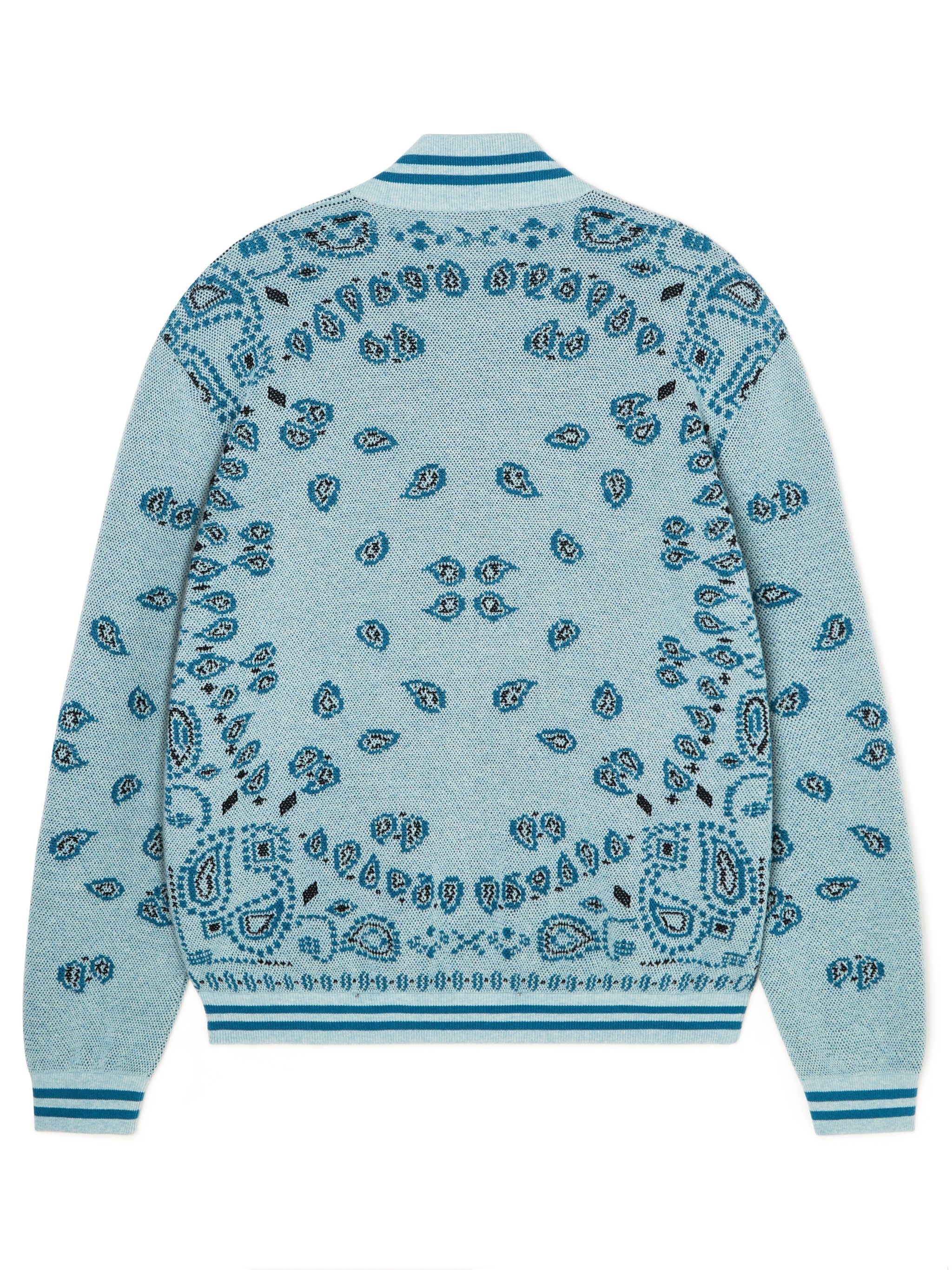 Bandana Piquet Jacquard Bomber Jacket - 3