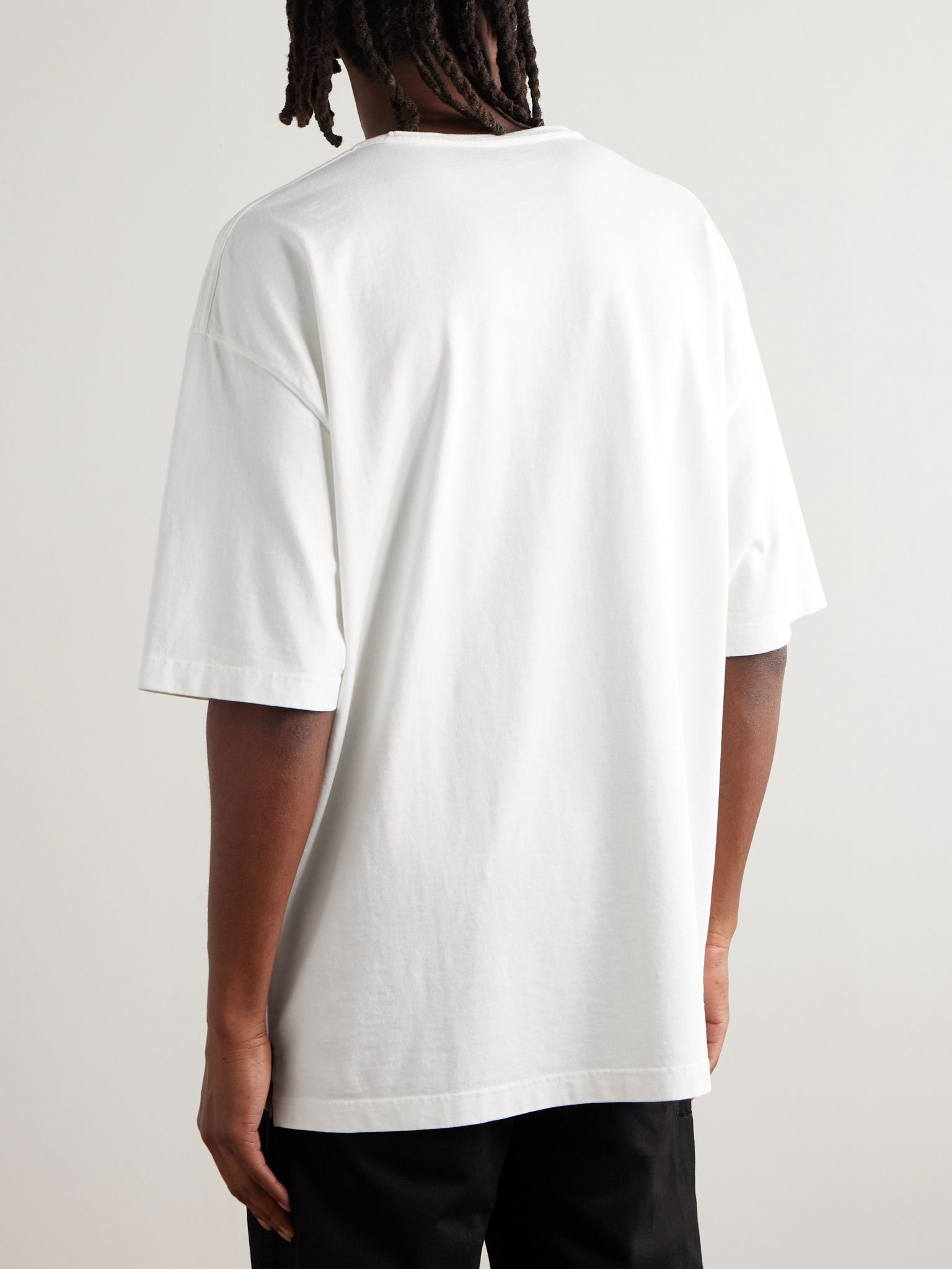 Garment-Dyed Cotton-Jersey T-Shirt Cream - 3