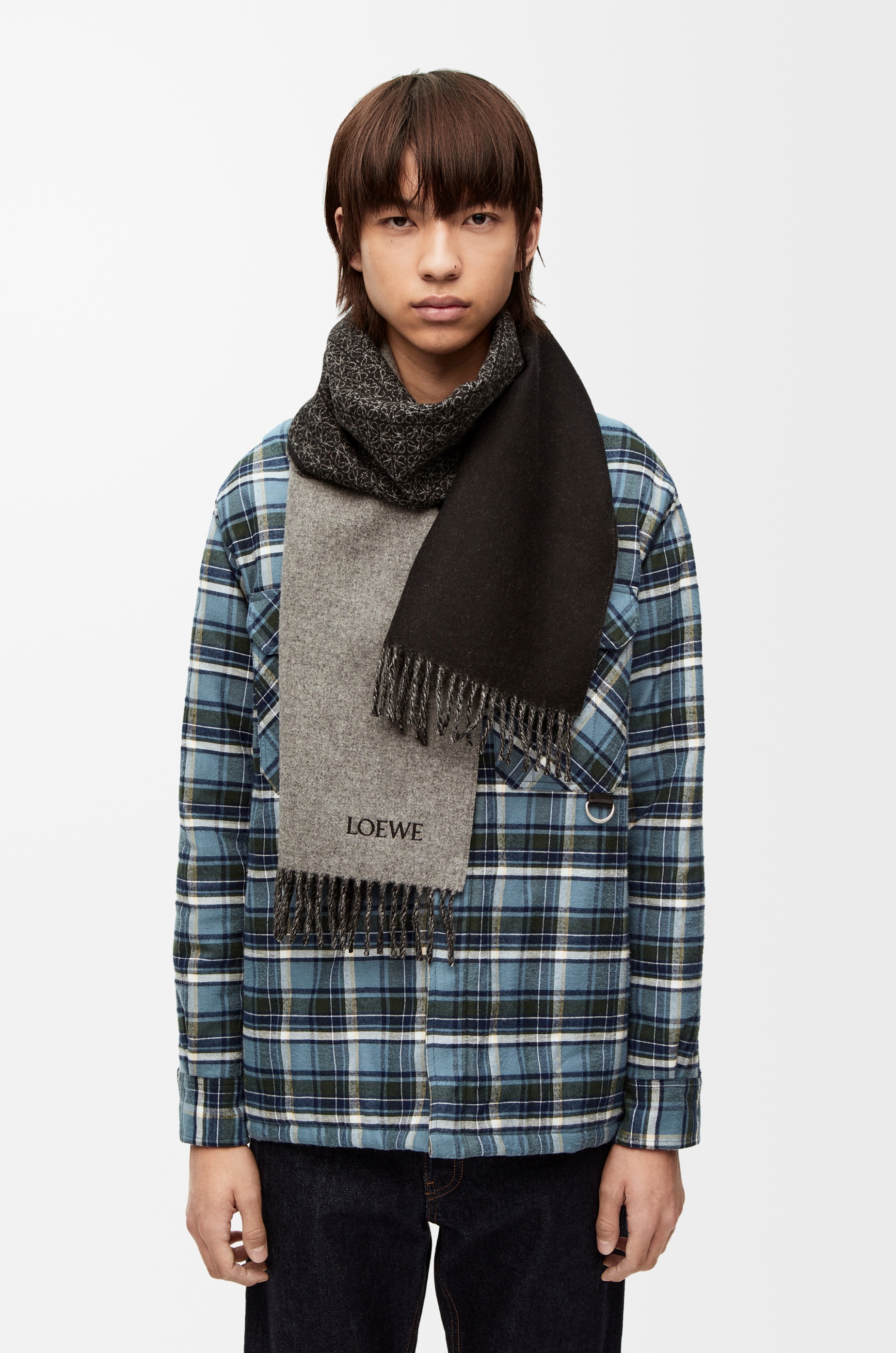 Anagram scarf in wood and cashmere - 3