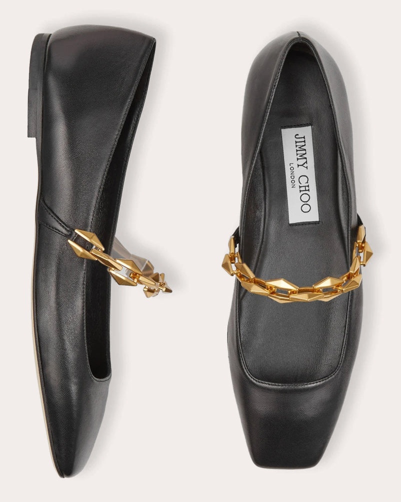 Diamond Tilda Embellished Leather Flat - 3