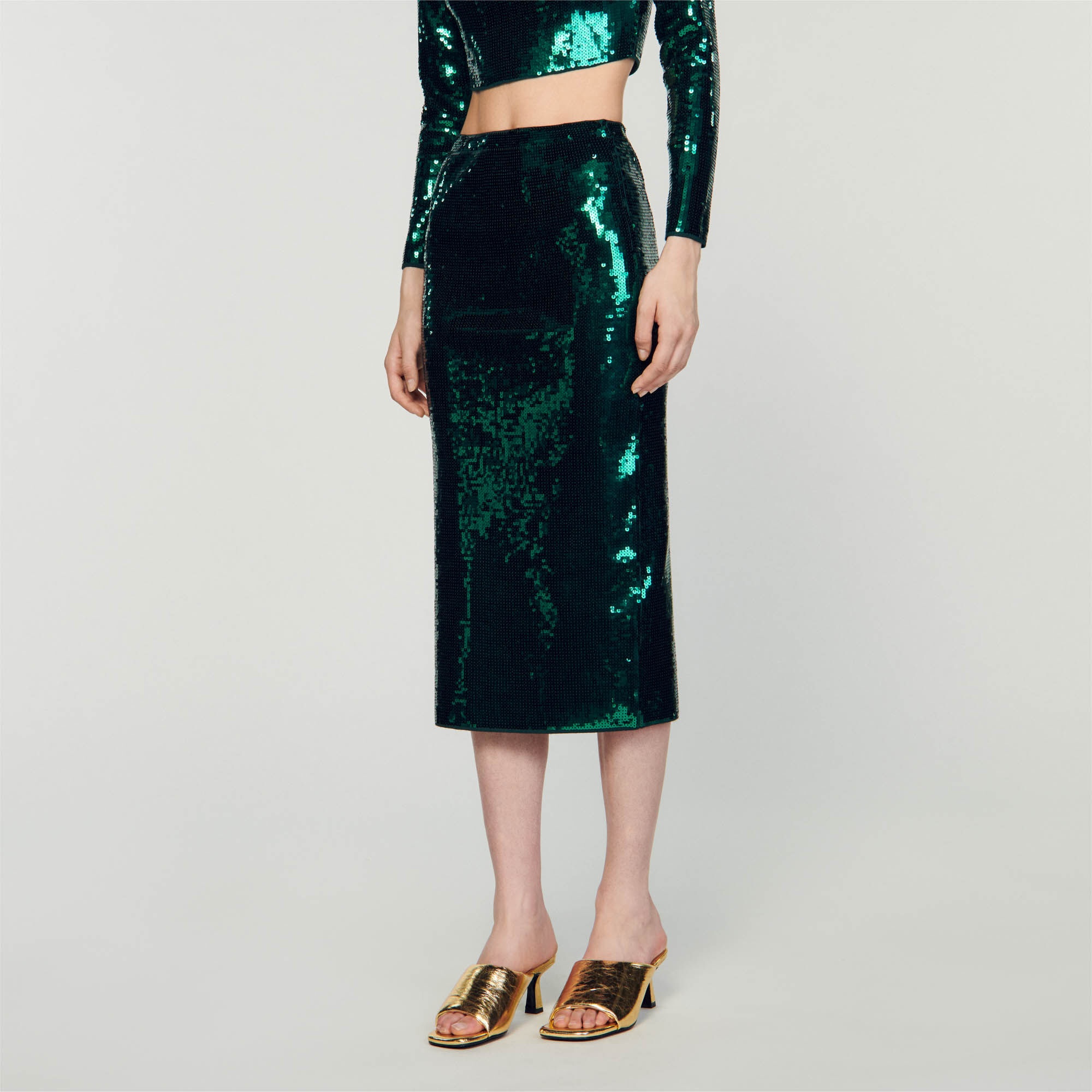 SEQUIN MIDI SKIRT - 5