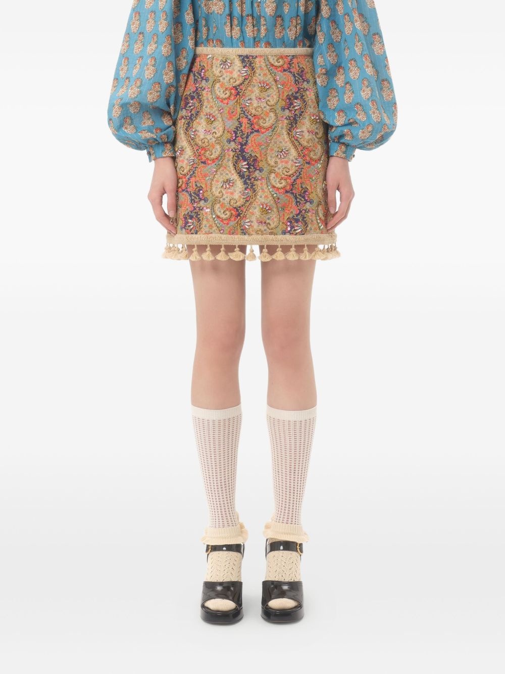 embroidered mini skirt - 3