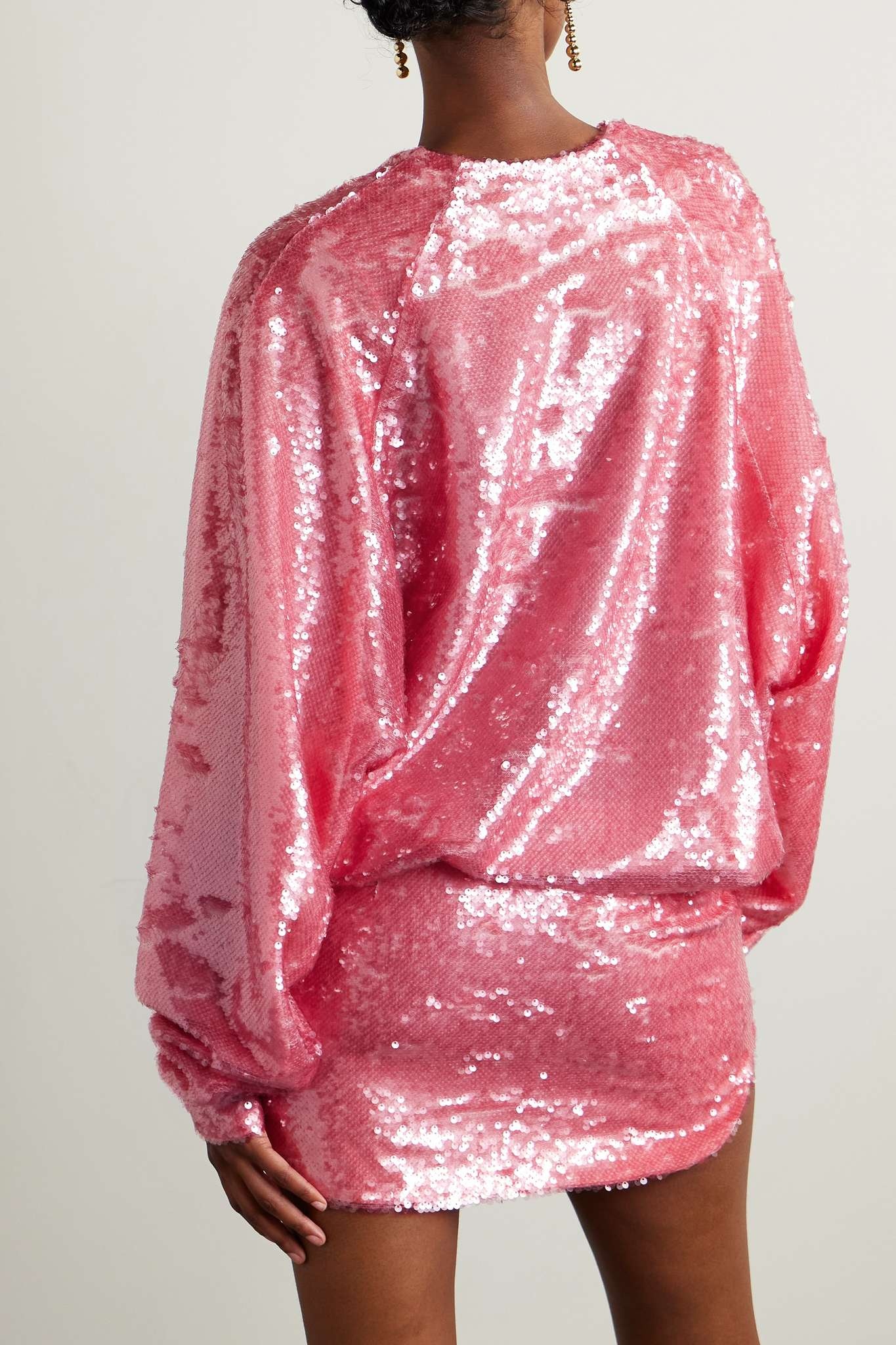 Gael draped sequined crepe mini dress - 3