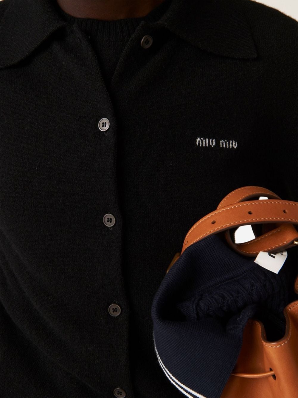 intarsia-knit logo cashmere cardigan - 5
