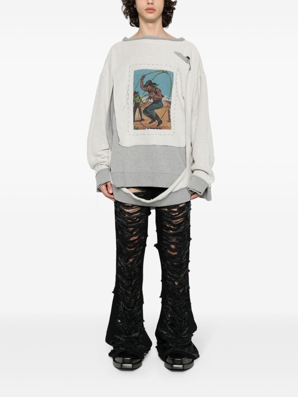 ripped inside-out sweatshirt - 2