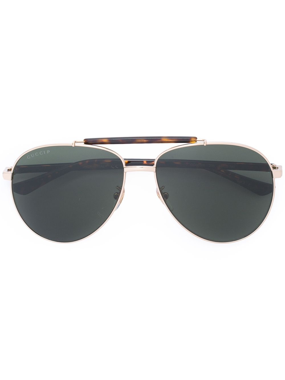 mixed material aviator sunglasses - 1