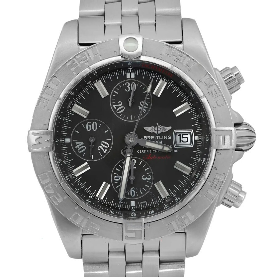 Pre-owned Breitling Breitling Galactic Chronograph Automatic Chronometer Black Dial Men's Watch A133 - 2