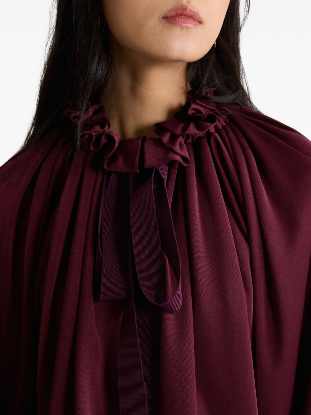 ruffled satin blouse - 5