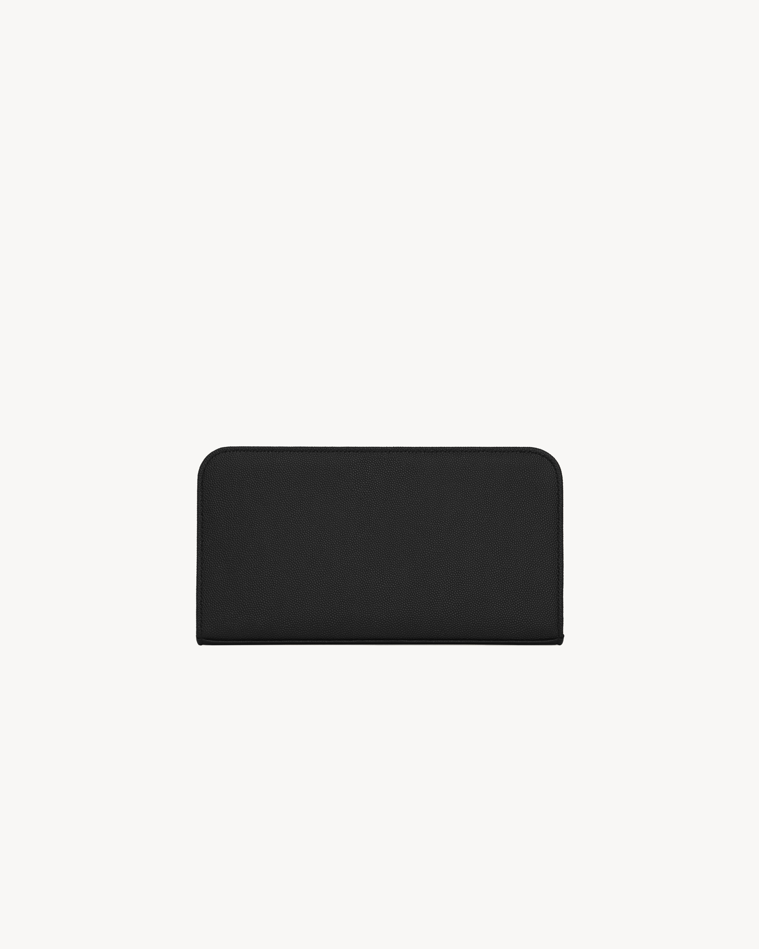 SAINT LAURENT PARIS ZIP AROUND WALLET IN GRAIN DE POUDRE EMBOSSED LEATHER - 2