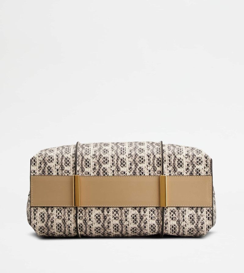 T TIMELESS SHOPPING BAG IN RAFFIA AND LEATHER MEDIUM - BEIGE, WHITE, BROWN 3