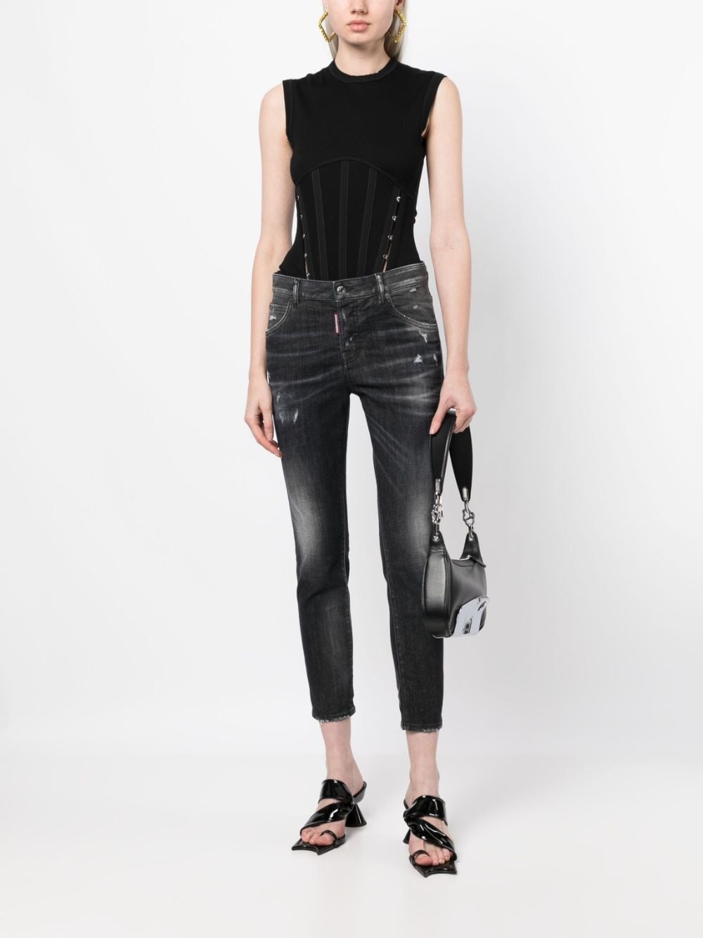 cropped low-rise skinny jeans - 2