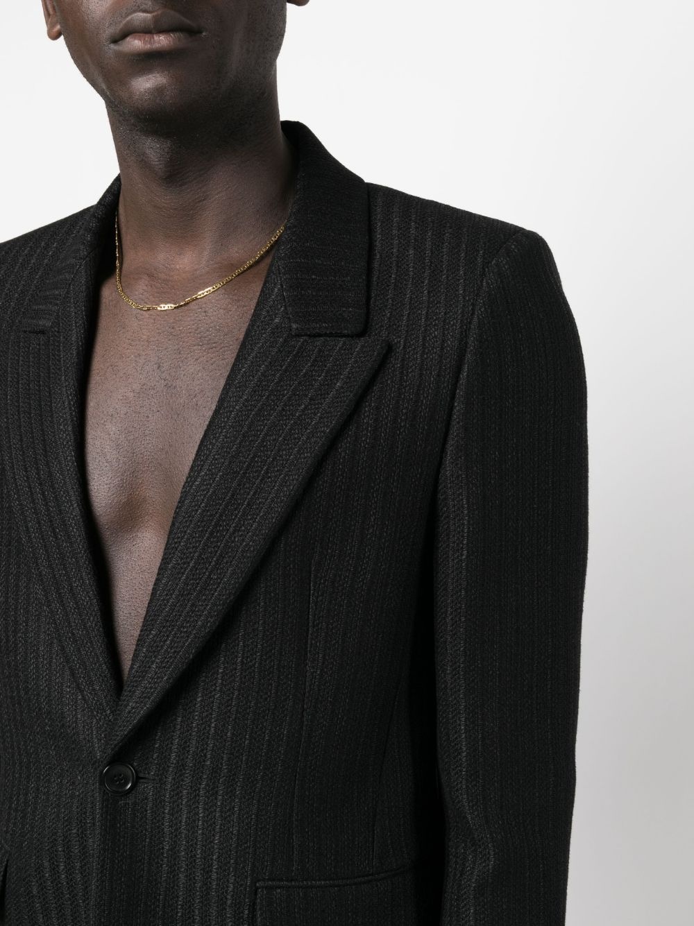 single-breasted pinstripe blazer - 5